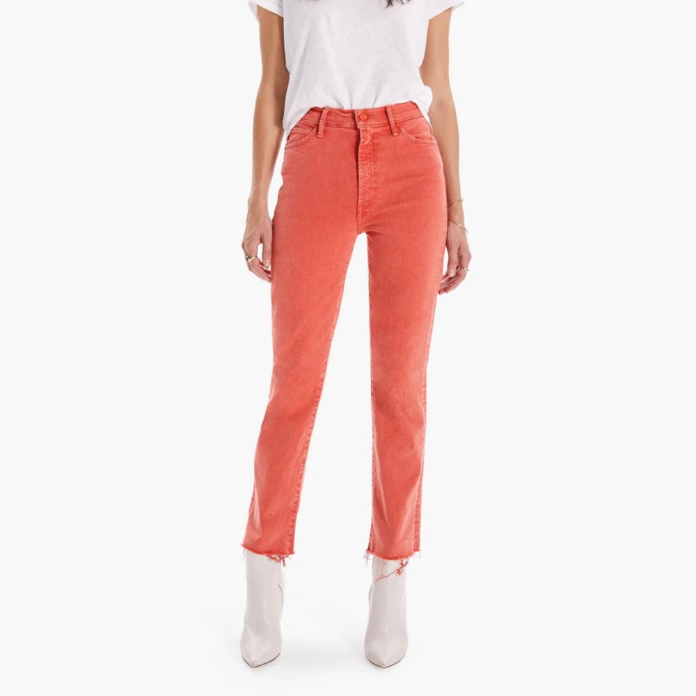 Mother Denim - The Swooner Ankle Fray in Scarlett
